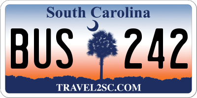 SC license plate BUS242