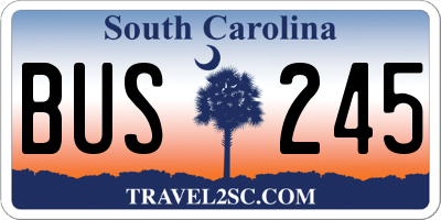 SC license plate BUS245