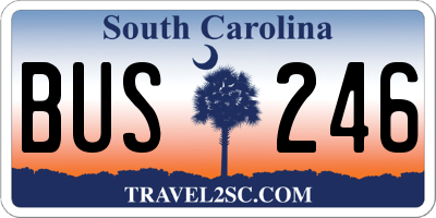SC license plate BUS246