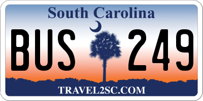 SC license plate BUS249