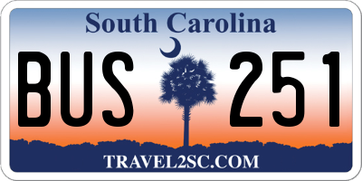 SC license plate BUS251