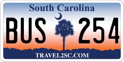 SC license plate BUS254