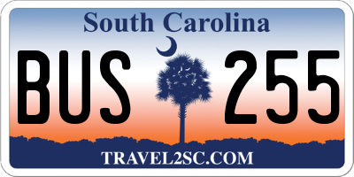 SC license plate BUS255
