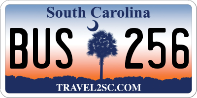 SC license plate BUS256