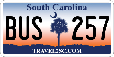 SC license plate BUS257