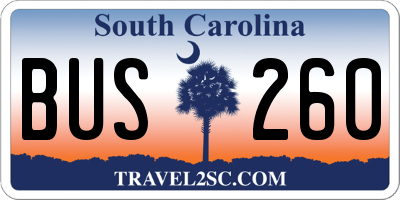 SC license plate BUS260