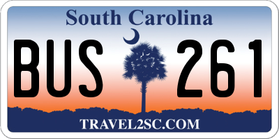 SC license plate BUS261