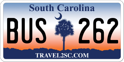 SC license plate BUS262