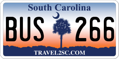 SC license plate BUS266