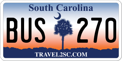 SC license plate BUS270