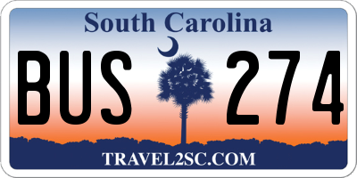 SC license plate BUS274