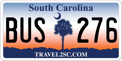 SC license plate BUS276