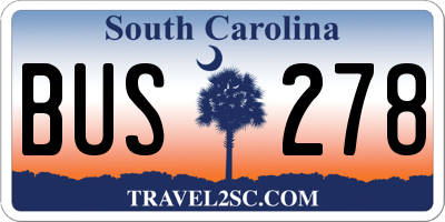 SC license plate BUS278