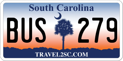 SC license plate BUS279