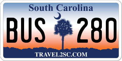 SC license plate BUS280