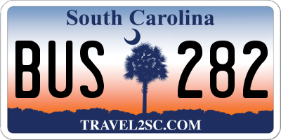SC license plate BUS282