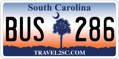 SC license plate BUS286