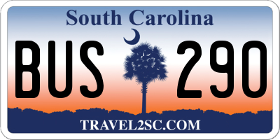 SC license plate BUS290