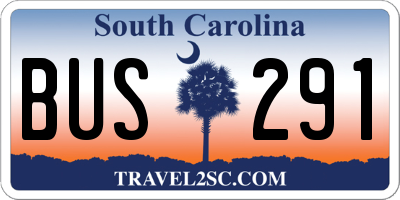 SC license plate BUS291
