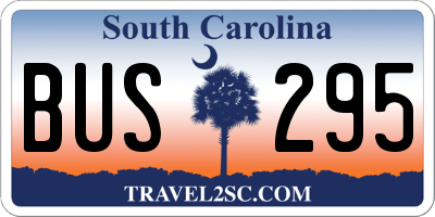 SC license plate BUS295