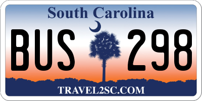 SC license plate BUS298
