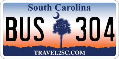 SC license plate BUS304