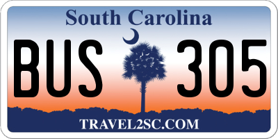 SC license plate BUS305