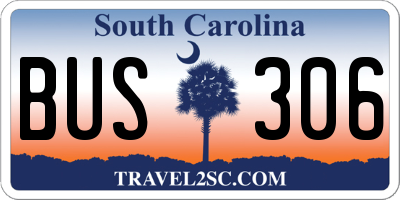 SC license plate BUS306