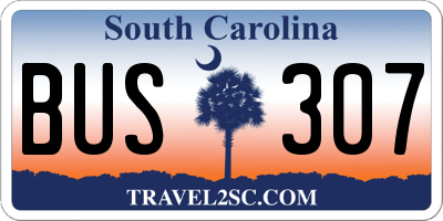 SC license plate BUS307