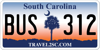 SC license plate BUS312