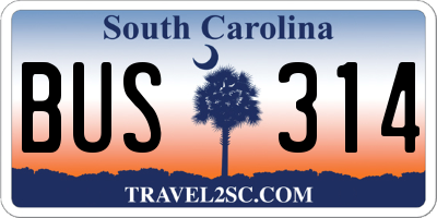 SC license plate BUS314