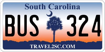 SC license plate BUS324