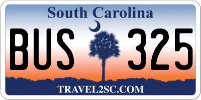 SC license plate BUS325