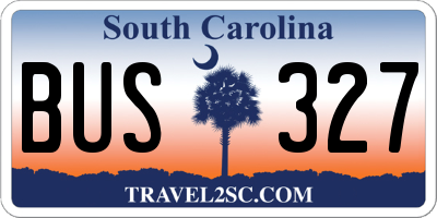 SC license plate BUS327