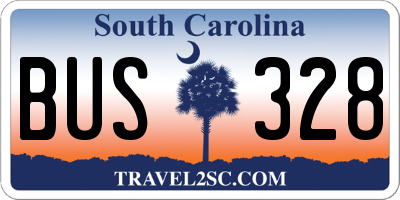 SC license plate BUS328