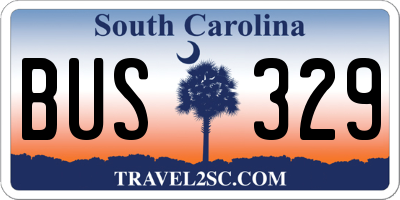 SC license plate BUS329