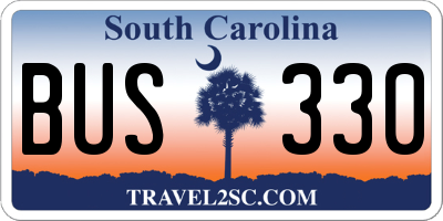SC license plate BUS330