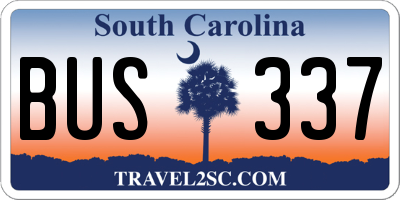 SC license plate BUS337