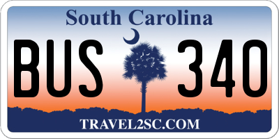 SC license plate BUS340