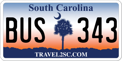 SC license plate BUS343