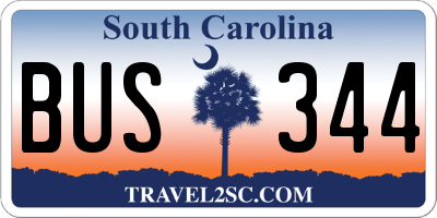 SC license plate BUS344