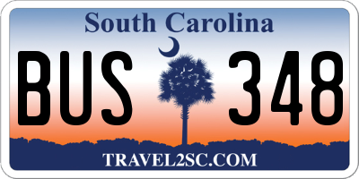 SC license plate BUS348