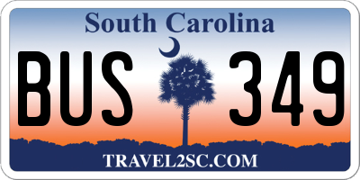 SC license plate BUS349