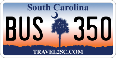 SC license plate BUS350