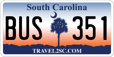 SC license plate BUS351