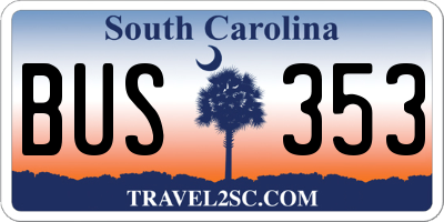 SC license plate BUS353