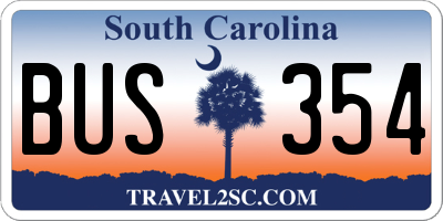SC license plate BUS354