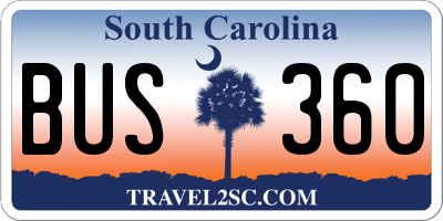 SC license plate BUS360
