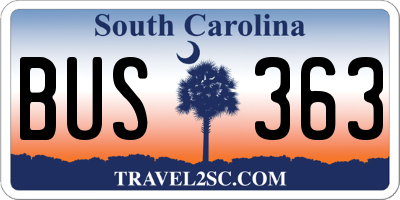 SC license plate BUS363