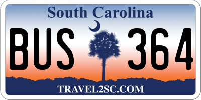 SC license plate BUS364